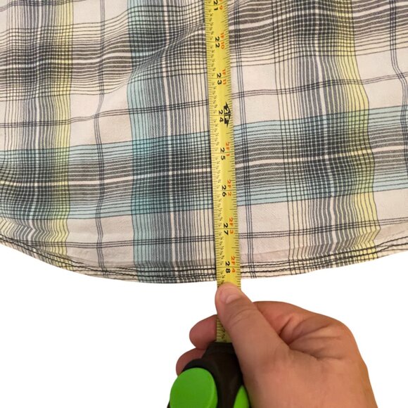 Prana Short Sleeve Pearl Snap Shirt Size Medium Plaid Western Dual Pockets - Picture 10 of 10